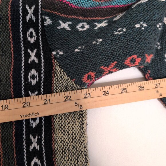 Vintage Green Baja-Style Woven Hoodie Pullover XL (Women) - Picture 5 of 8